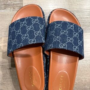 Blue Monogram Slides